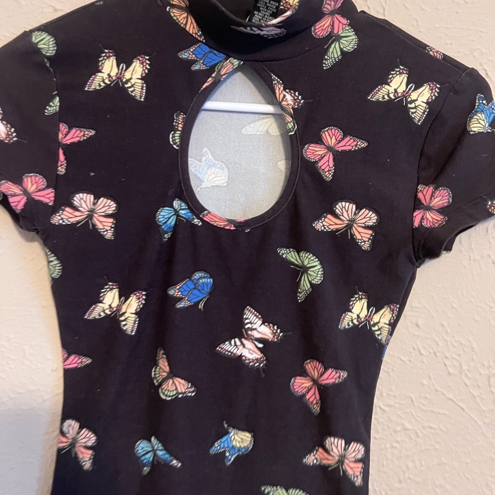 Rue 21 | Butterfly Print Black Top 🦋✨ - Picture 2 of 6